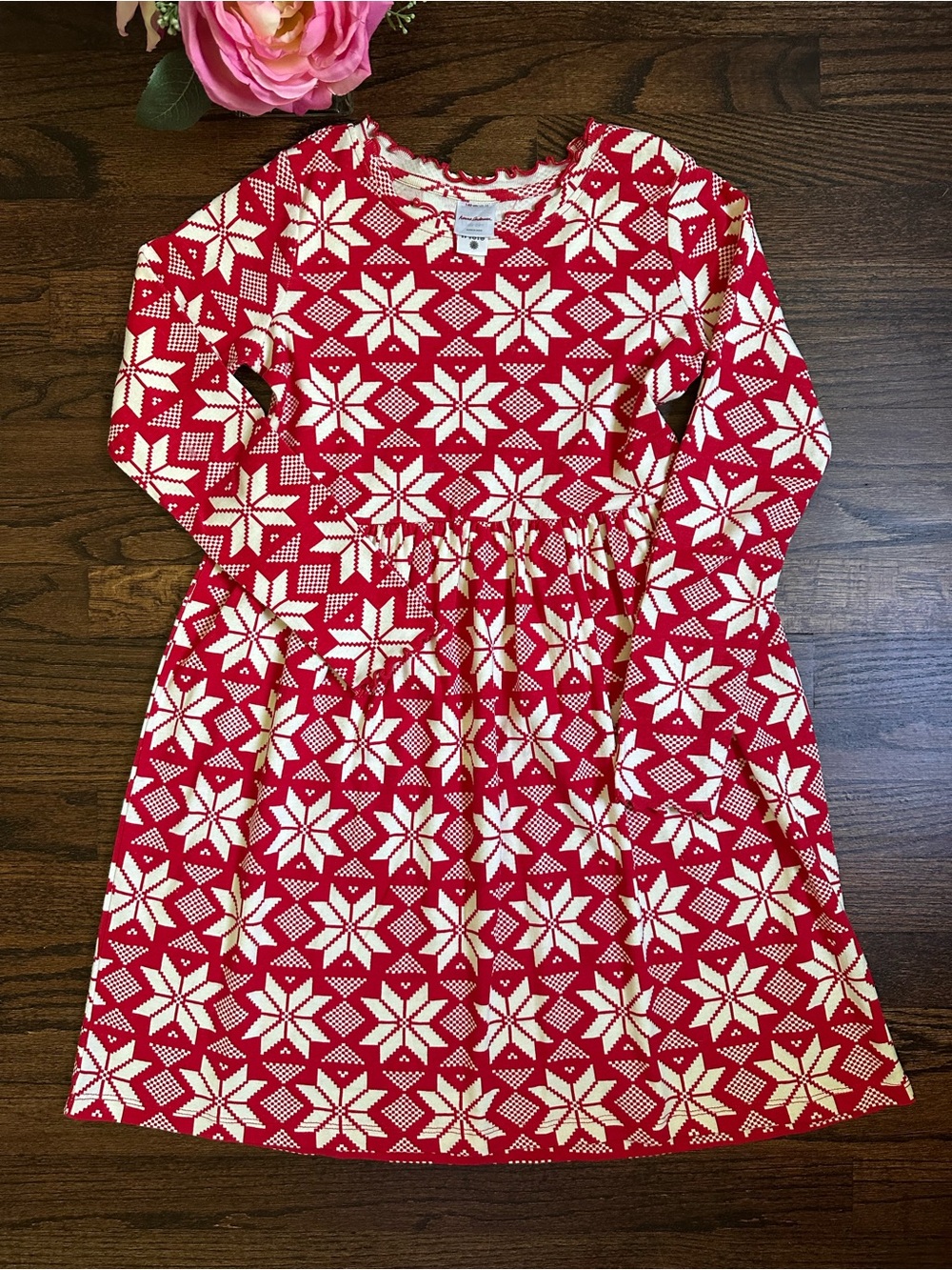 Hanna Andersson Fair Isle print dress, size 140/10US